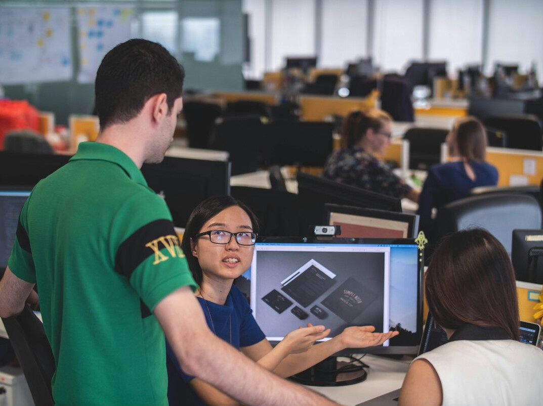 woman working on code